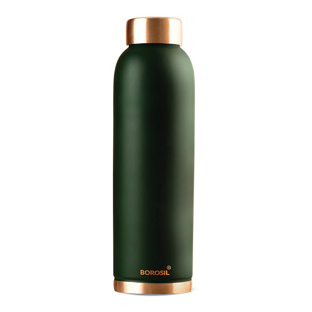 Borosil Eco Copper Bottle, Green, 1L