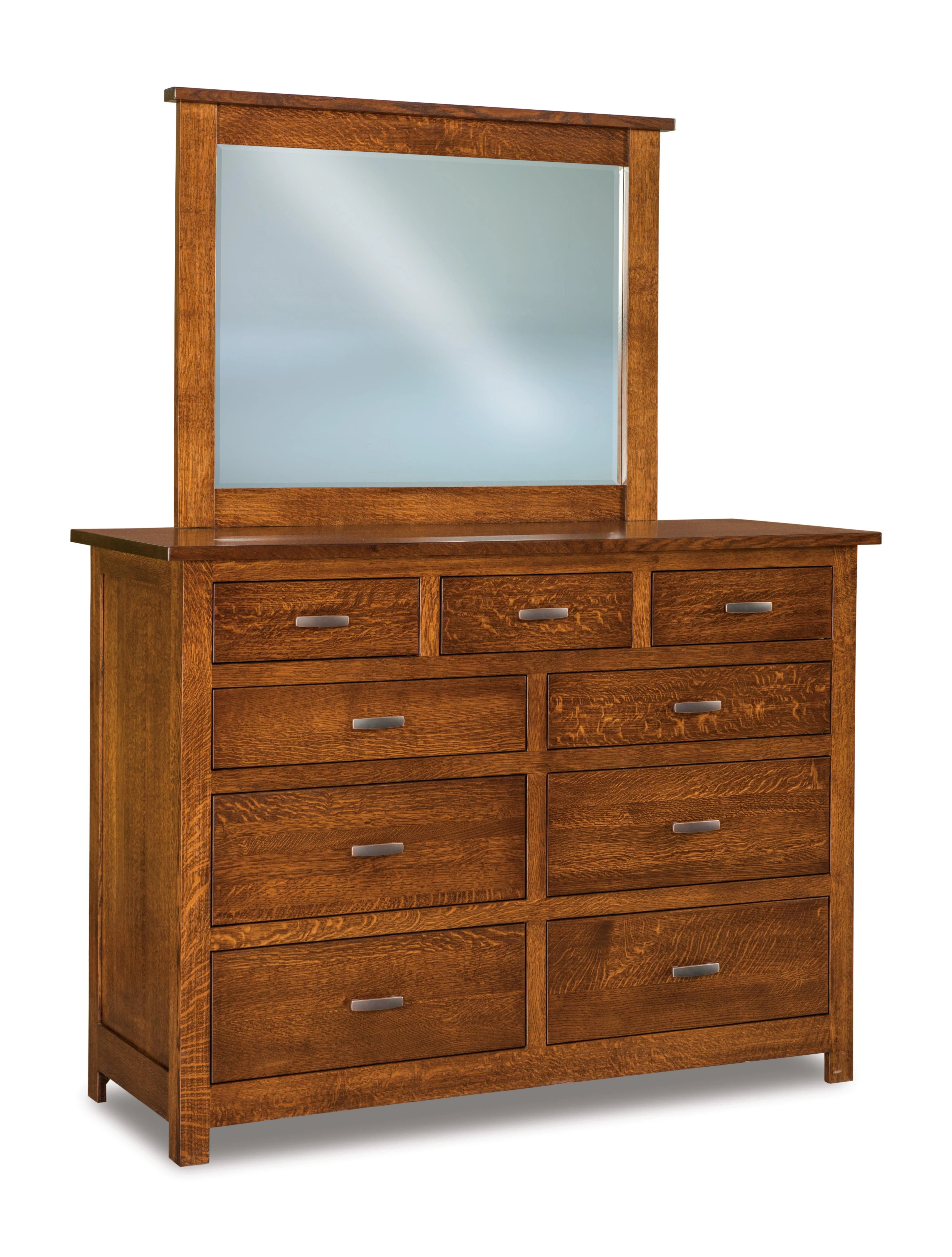 Amish Flush Mission Nine Drawer Dresser