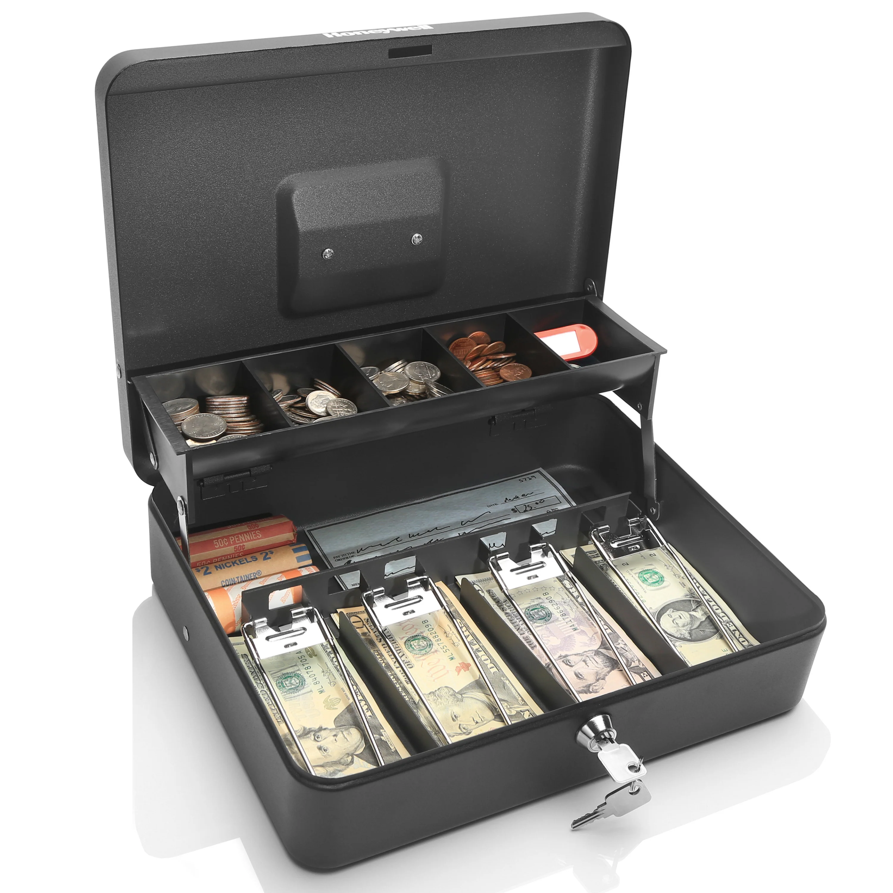 Honeywell 6213 Steel Tiered Cash Box with Key Lock