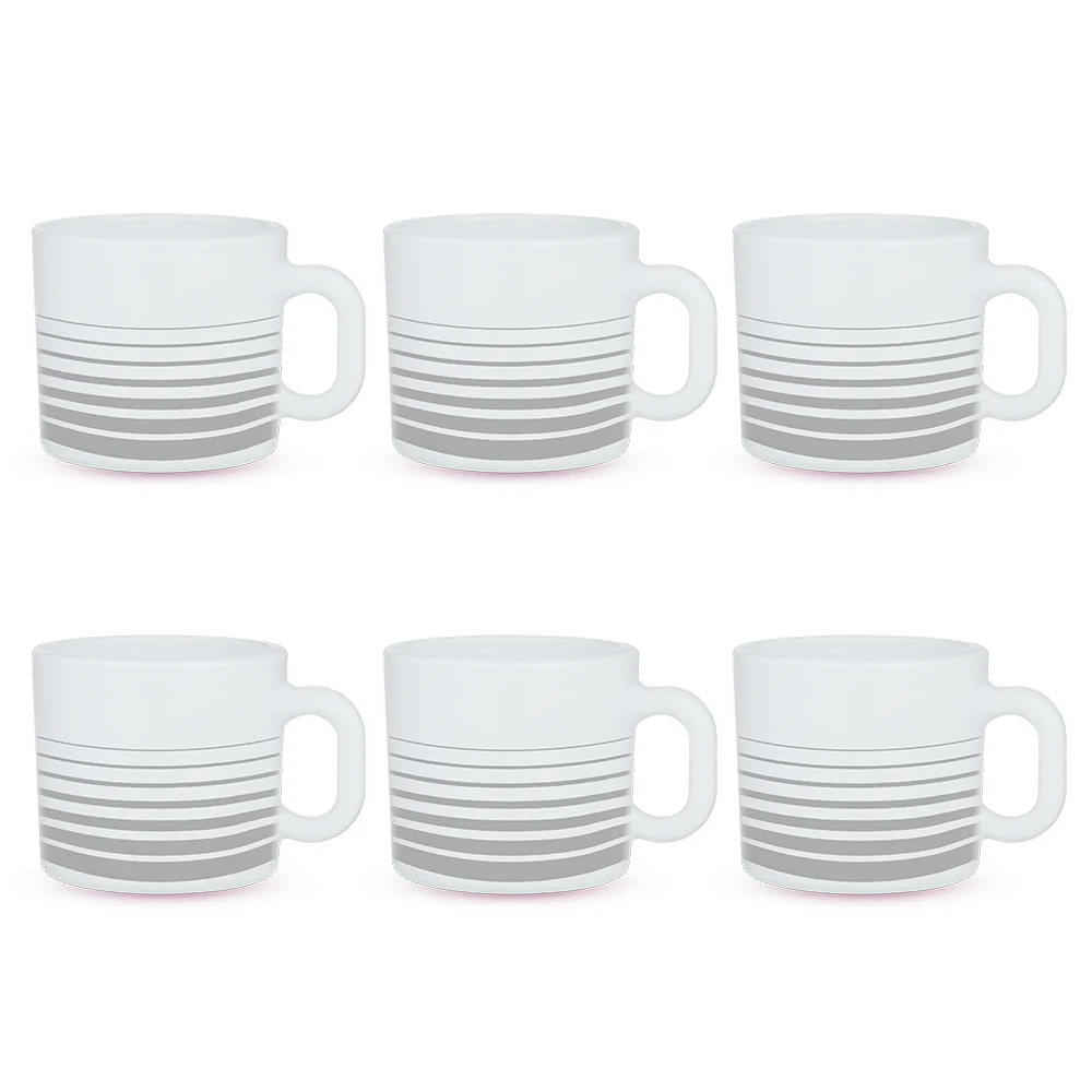 Larah by Borosil Urban Assorted Mug Set, 100ml x 6