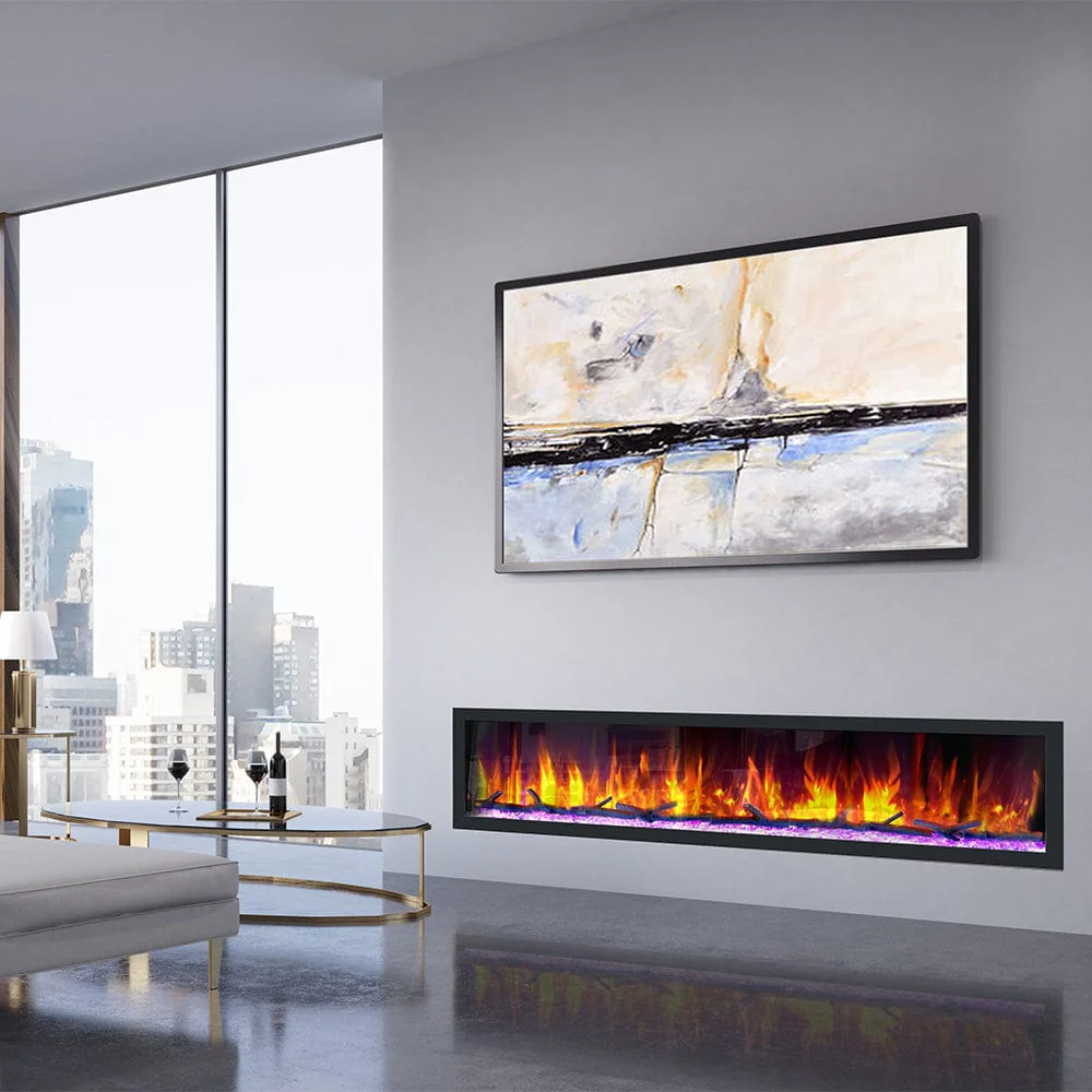 Dynasty 82-in Cascade Linear Electric Fireplace