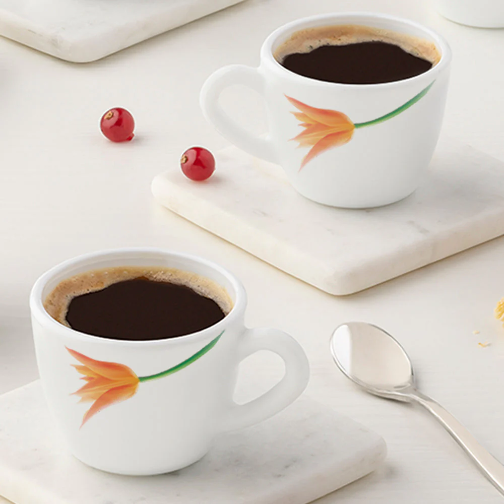 Larah by Borosil Firefly Cup Set, 140ml x 6