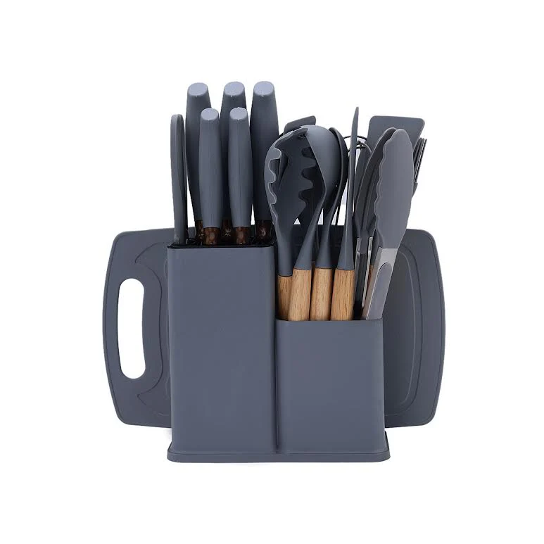 19 Piece Kitchen Utensil Set Dark Grey