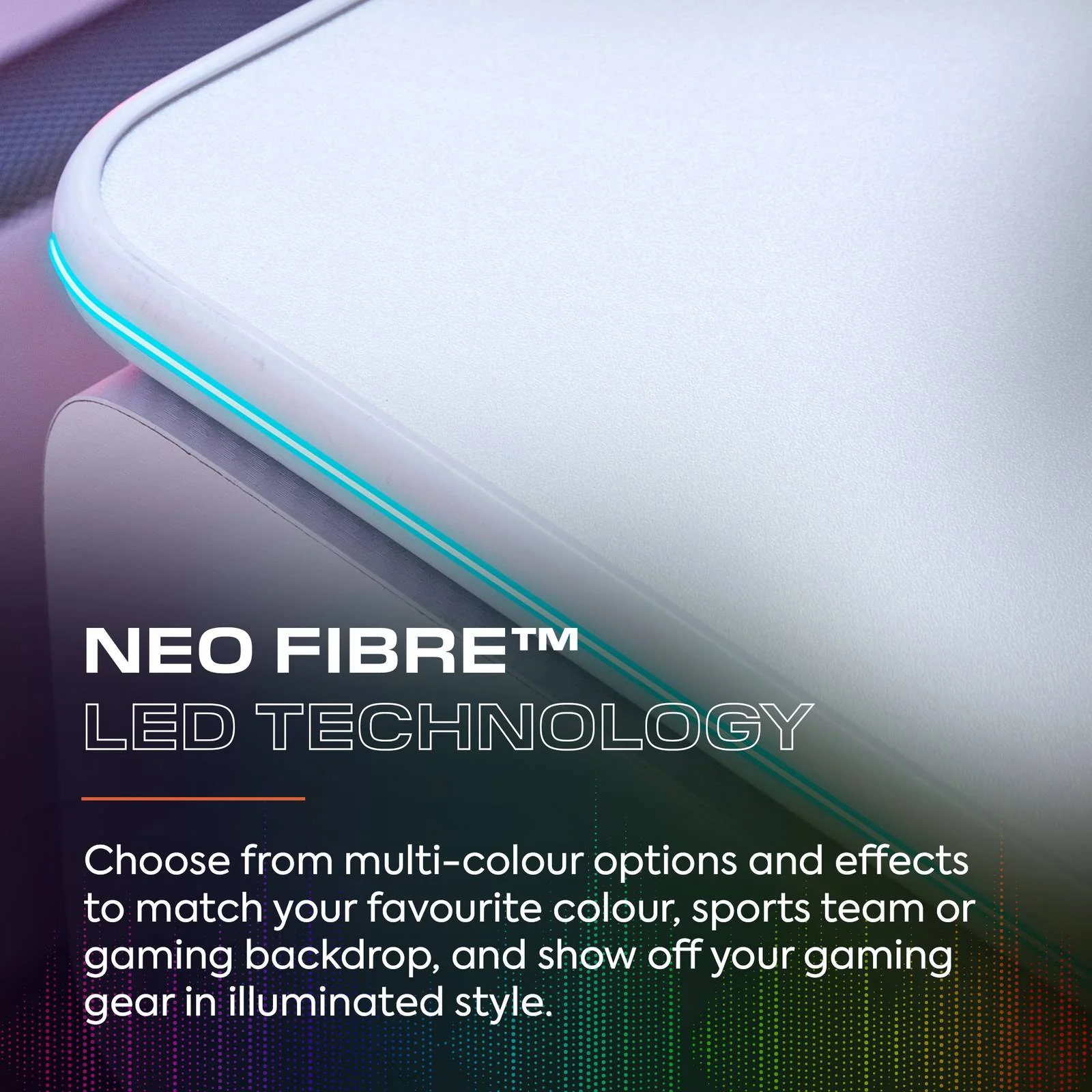 Carbon-Tek 120cm LED Gaming Desk with Wireless Charging - White RGB