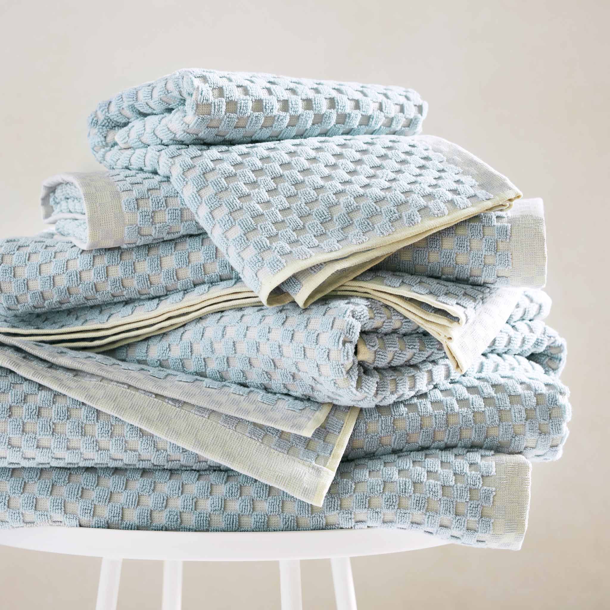 Checkered Jacquard Bath Towels - Last Call