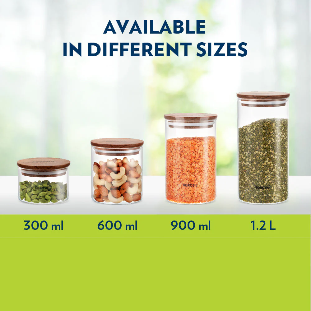 Classic Glass Jar Set with Wooden Lid