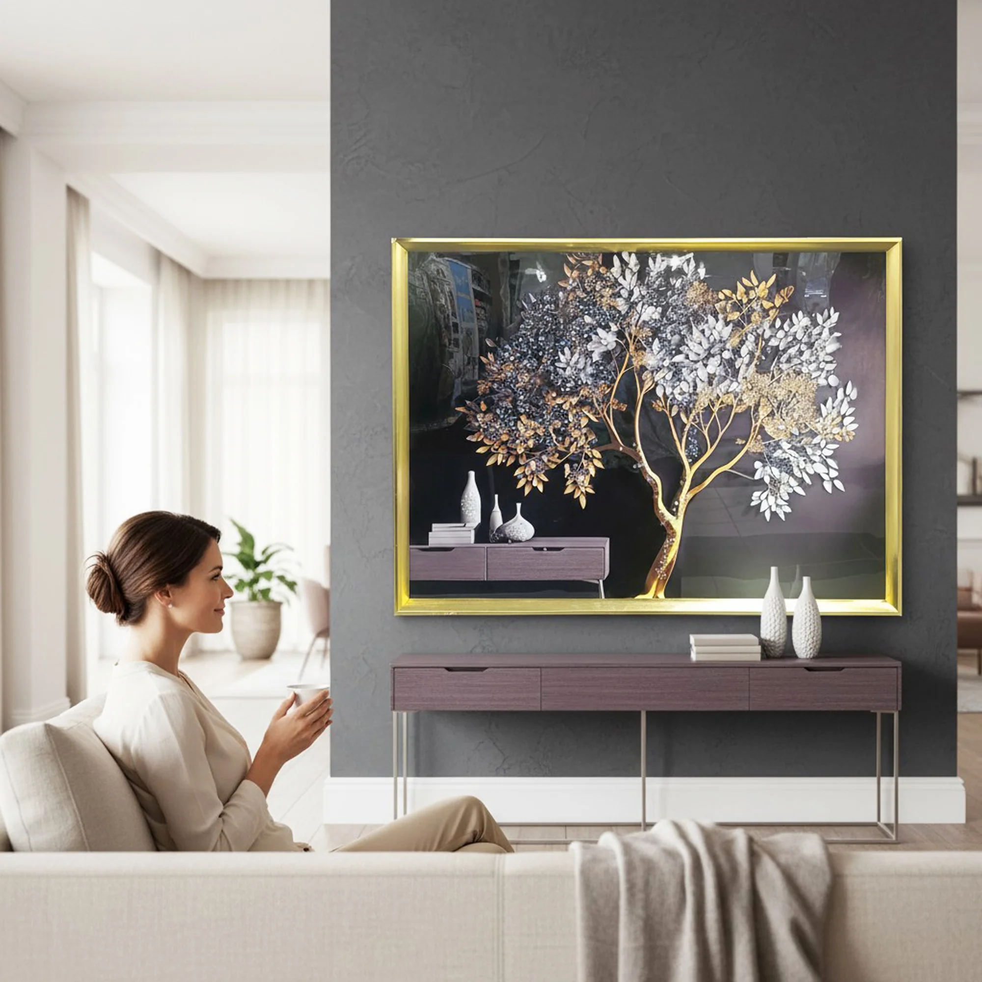 Diamond Tree Painting Multicoloured