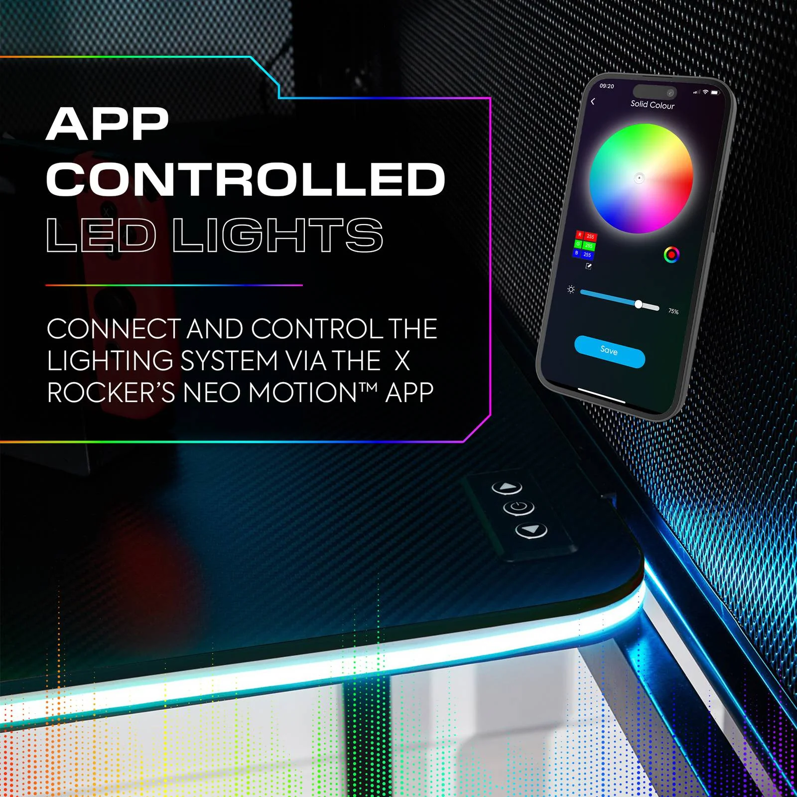 Battlebunk RGB LED High Sleeper Gaming Bunk Bed with Desk - Black