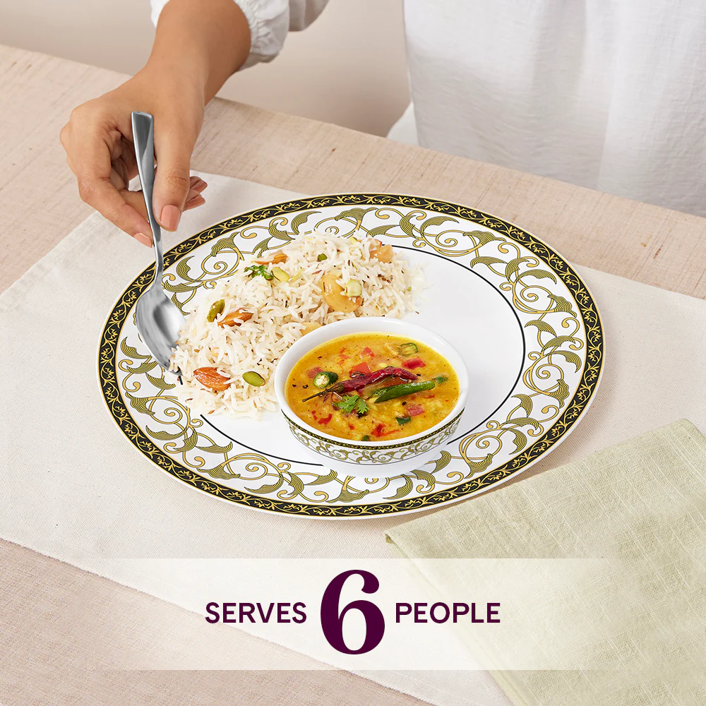 Larah by Borosil Royale Dinner Set, 19 pc