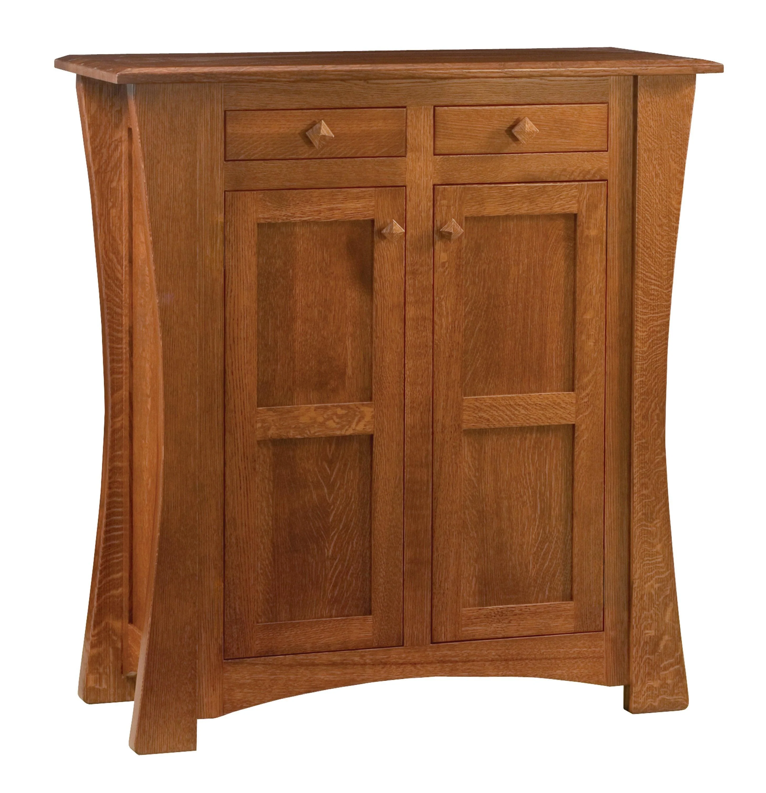Amish Art & Crafts Two Drawer Doors Cabinet