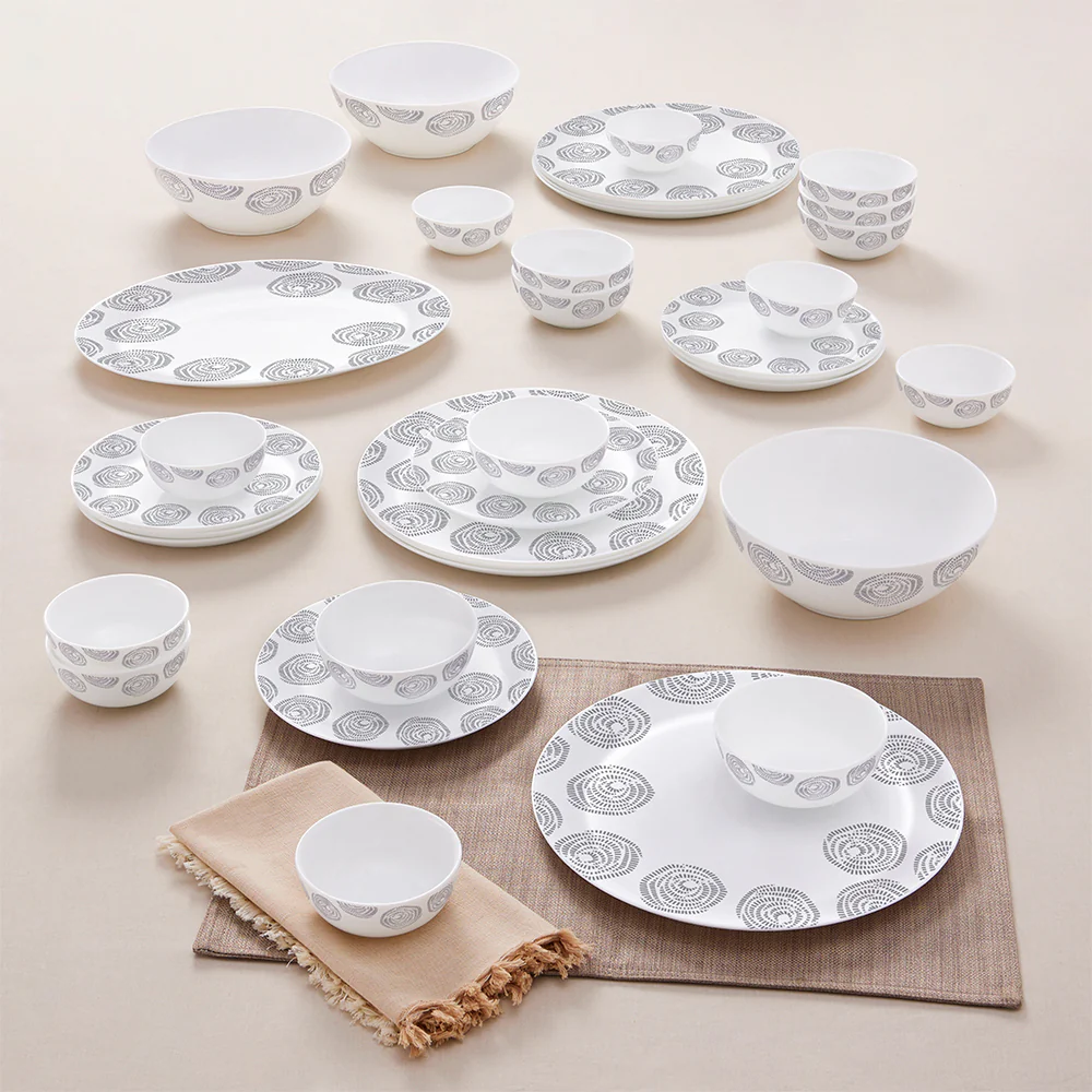 Larah by Borosil Moonbeam Dinner Set, 36 pc