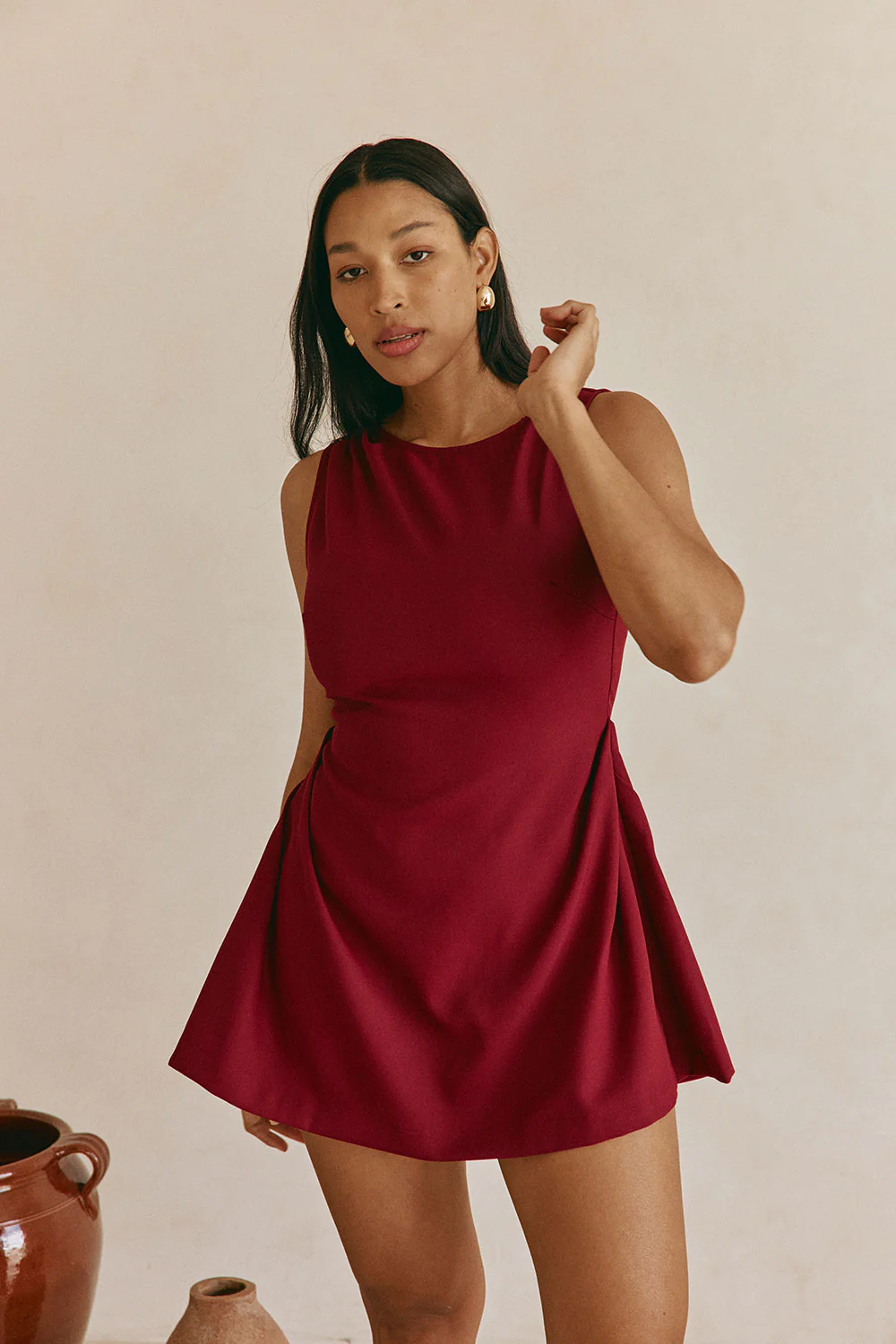 Camellia Dress - Burgundy