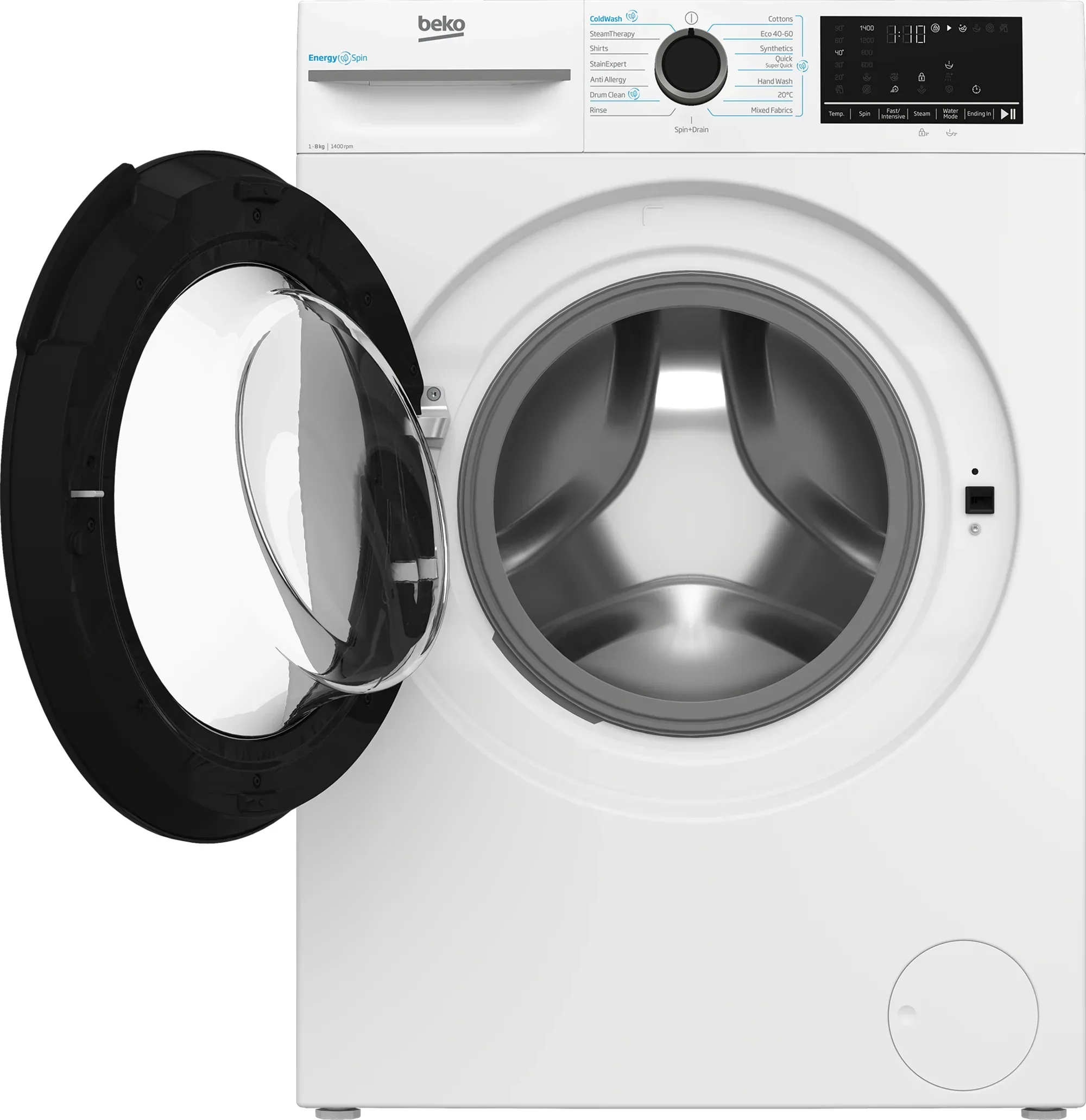 Beko EnergySpin鈩?8kg Washing Machine with 1400 rpm - White | BM3WT4841IW