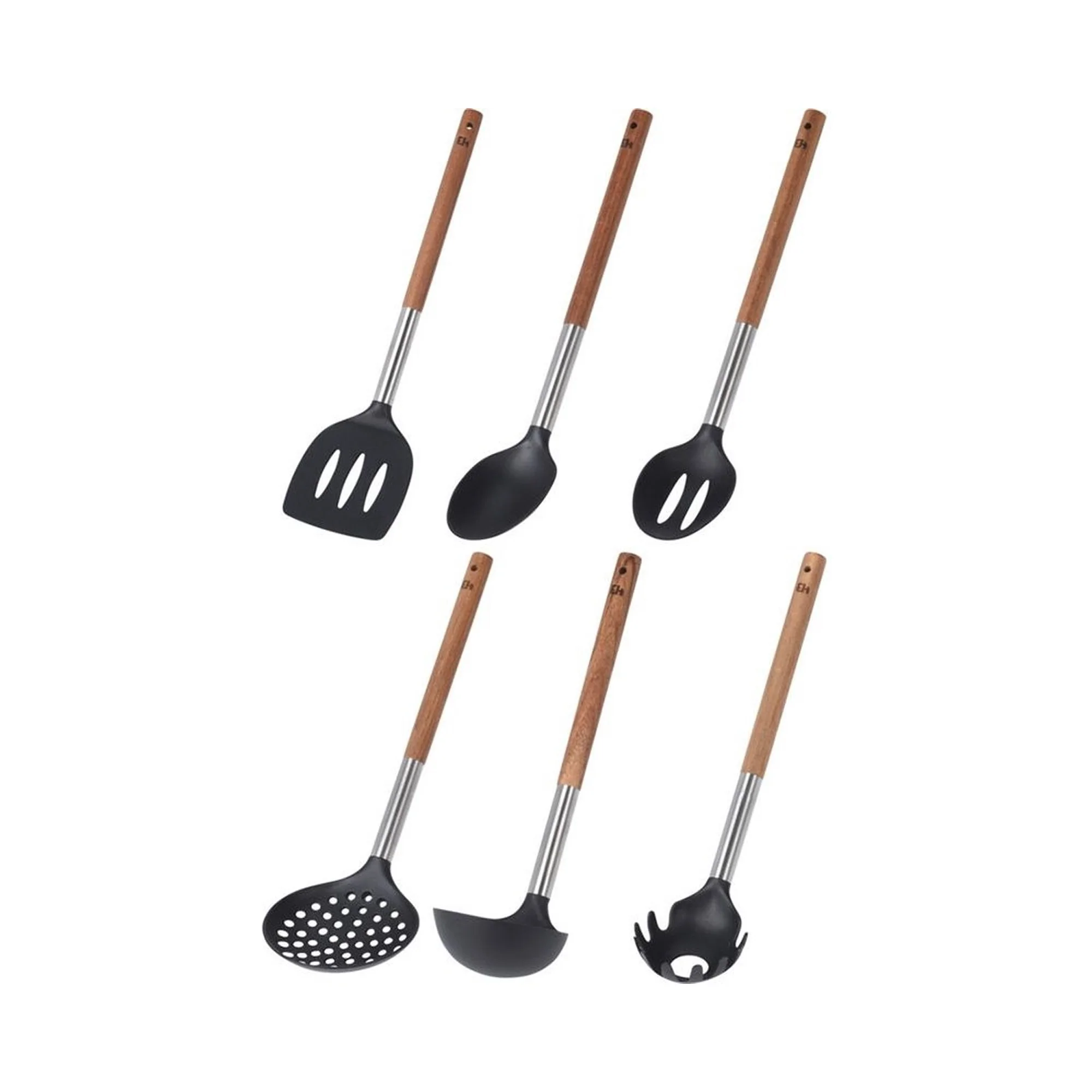 Excellent Houseware 7 Piece Bistro Kitchen Utensil Set Matte Black