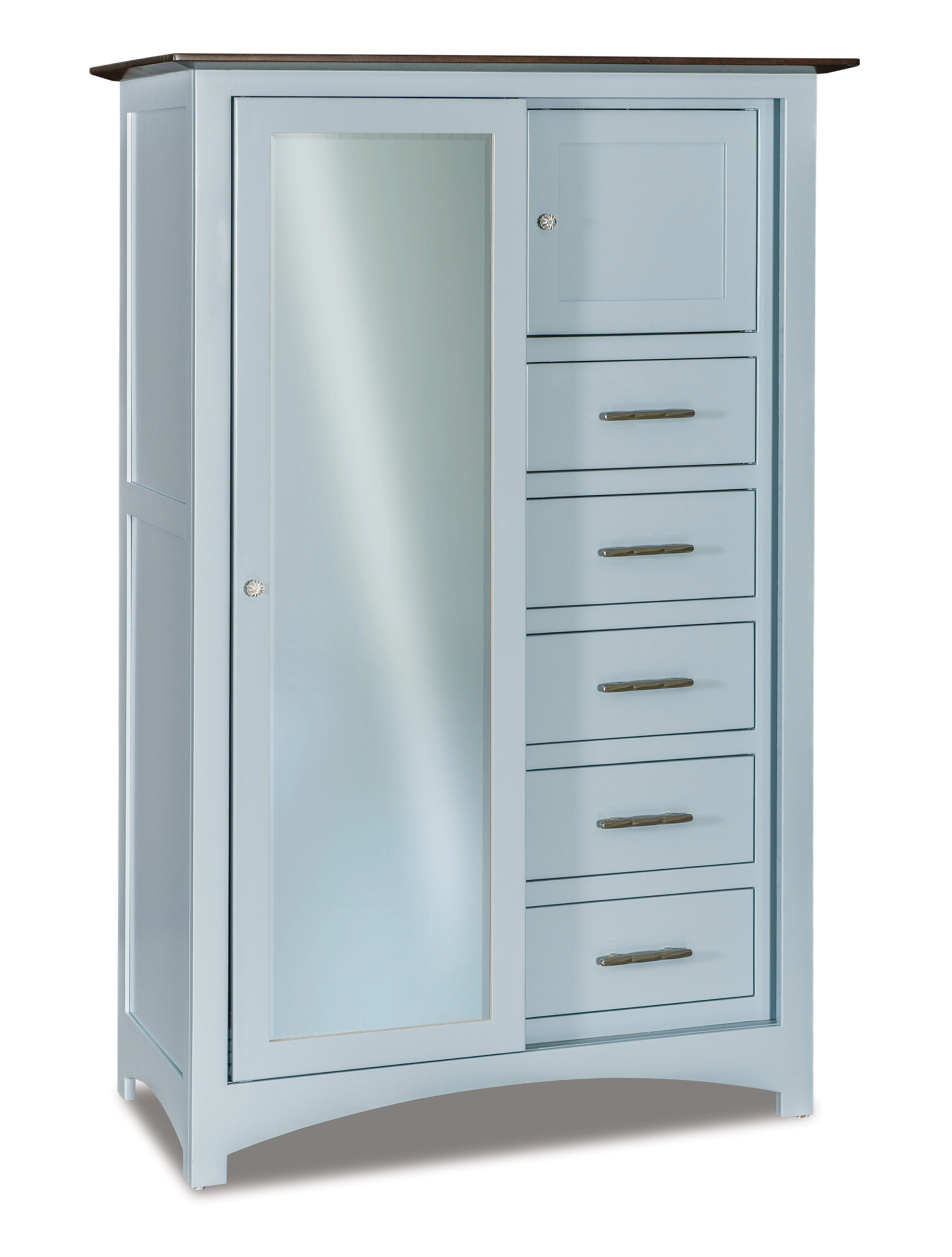 Amish Finland Five Drawer One Door With Sliding Door Chifferobe