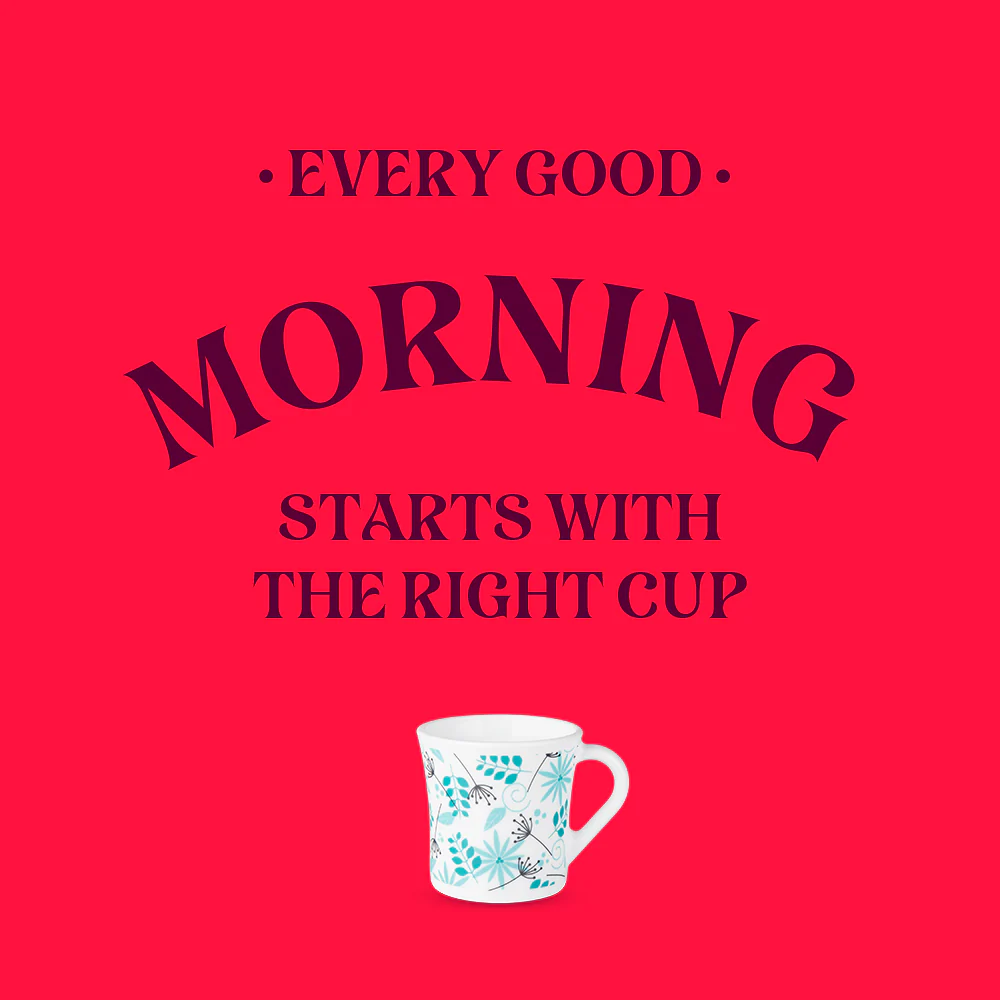 Larah by Borosil Crysta Stardust Mug Set, 210ml x 6