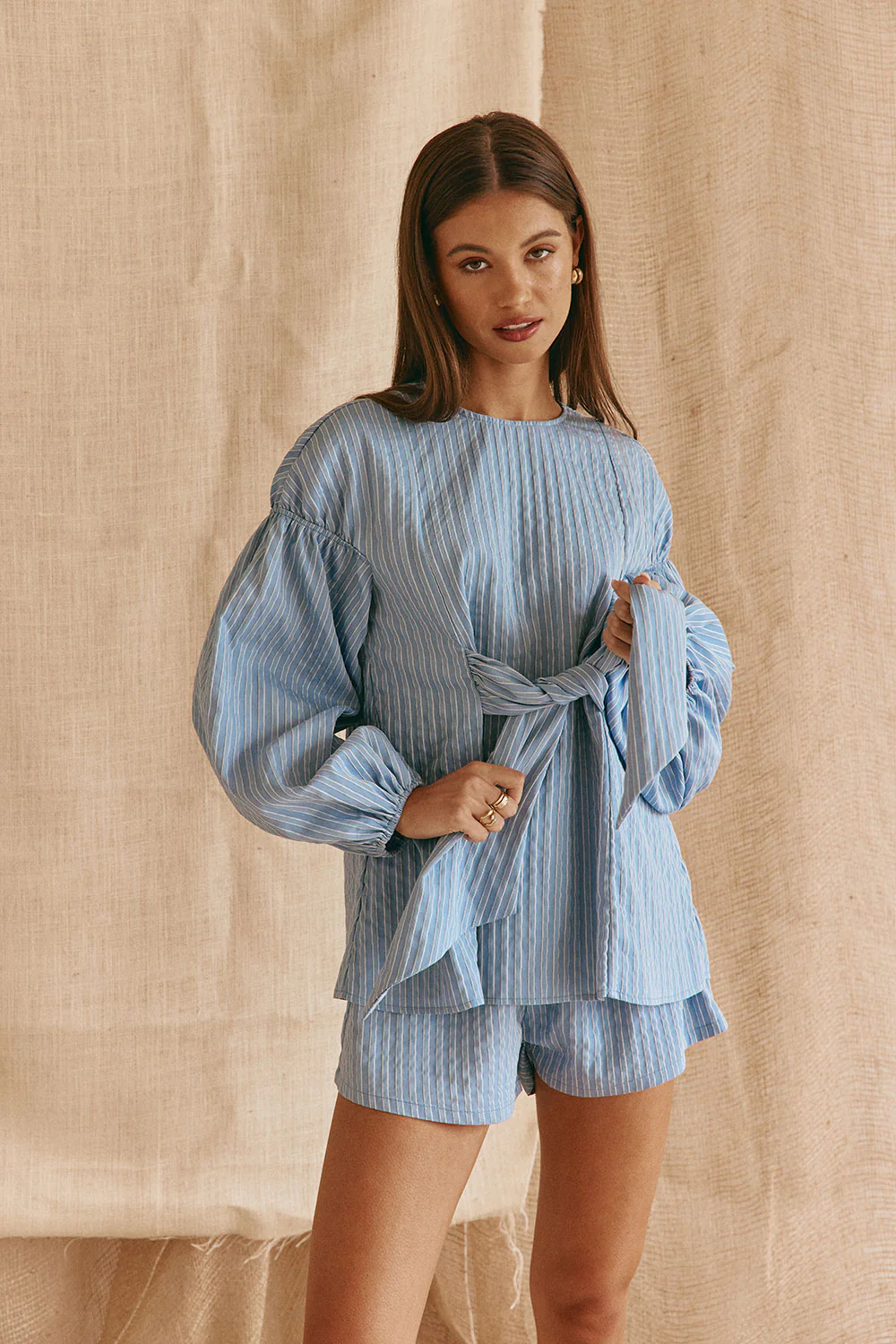 Hailey Top - Blue Stripe