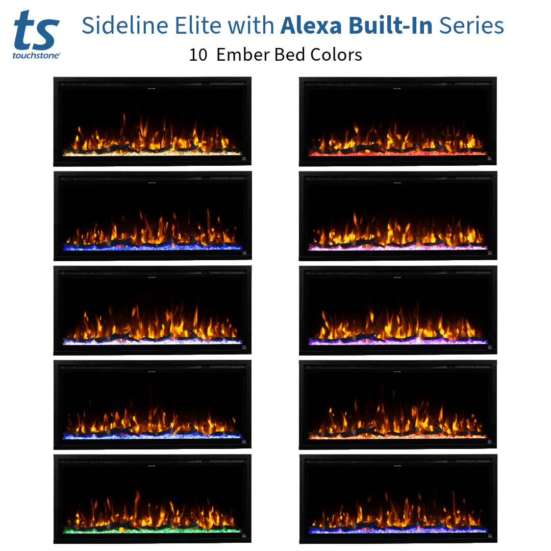 Sideline Elite 42 Inch Recessed Smart Electric Fireplace with Alexa Built-in 80068