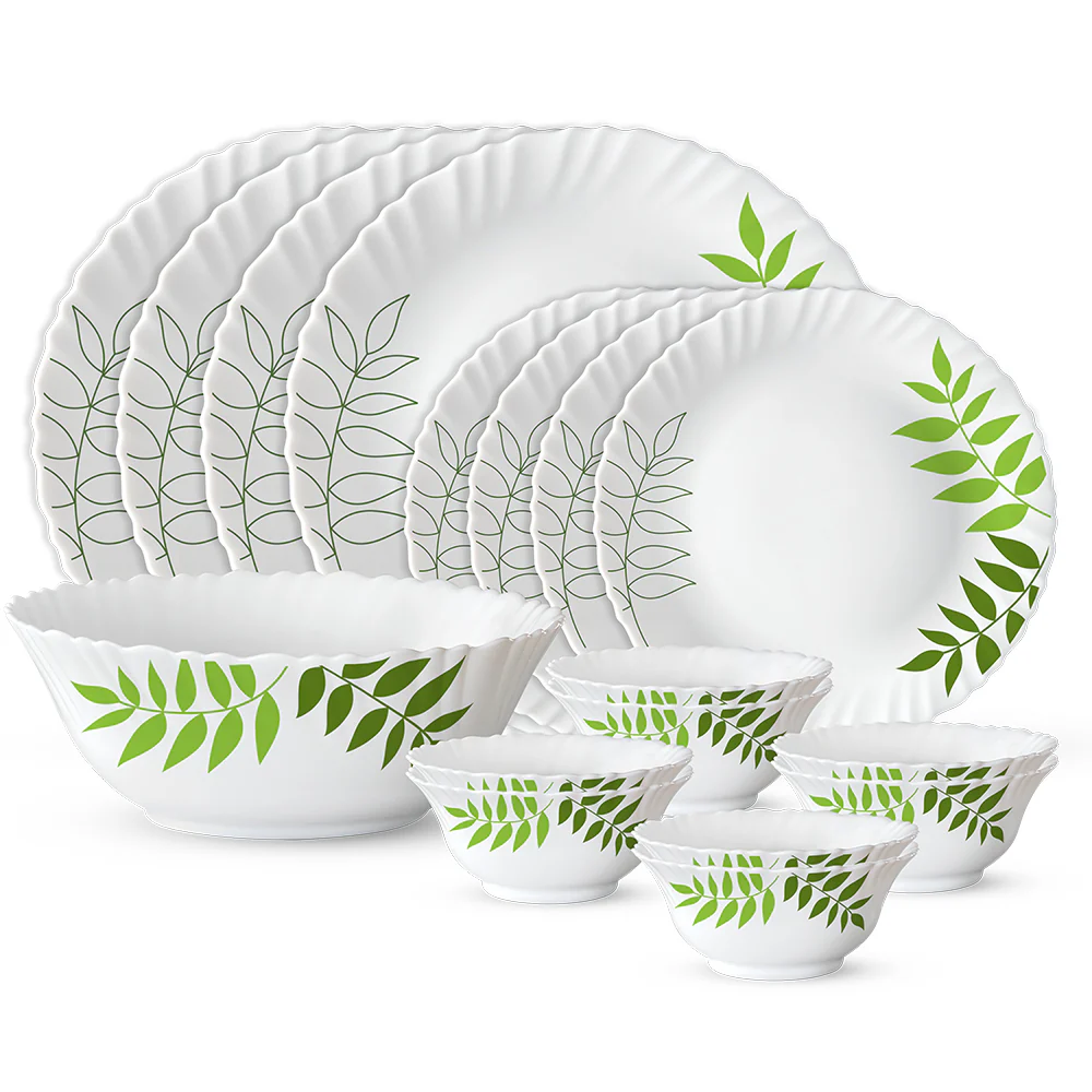 Larah by Borosil, Lush Dinner Set, 17 pc