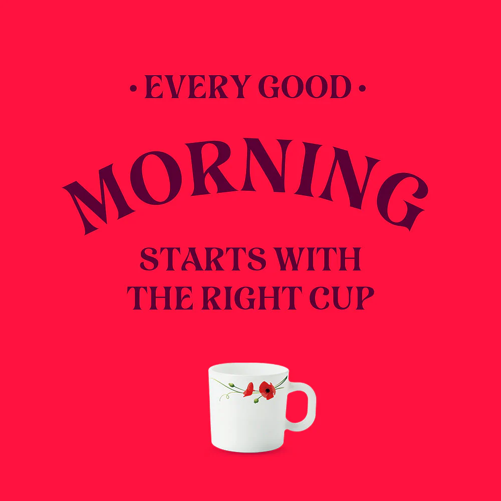 Red Carnation Mug Set, 6 x 180ml