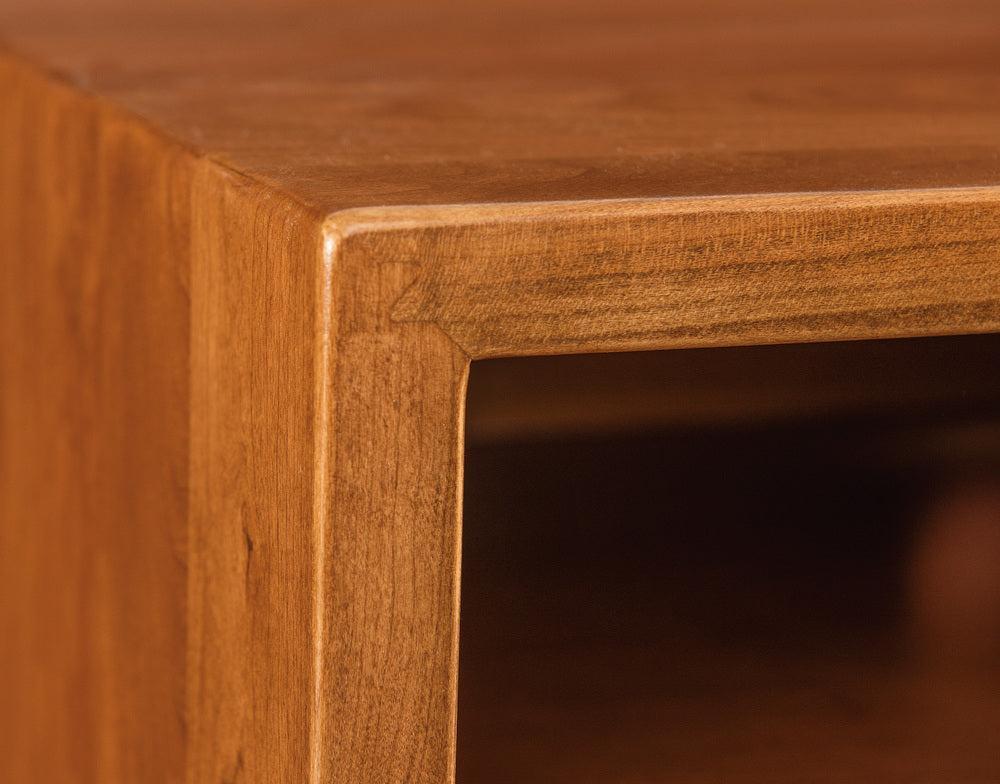 Amish Marina Two Doors and Two Drawers Media Stand with Opening