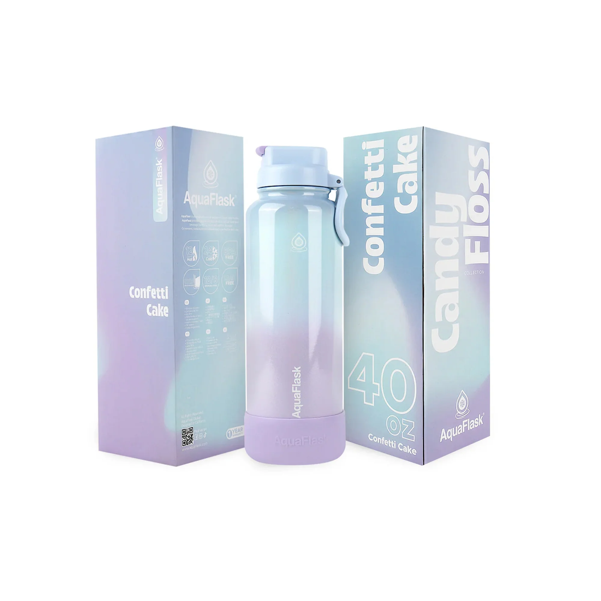 Aquaflask Candy Floss 1182ml Flask Confetti Cake