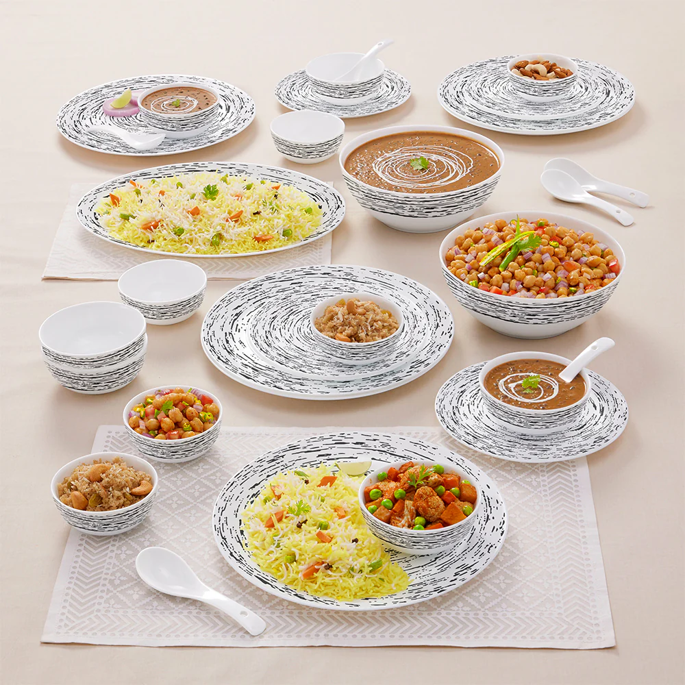 Larah by Borosil Milky Way Dinner Set, 33 pc