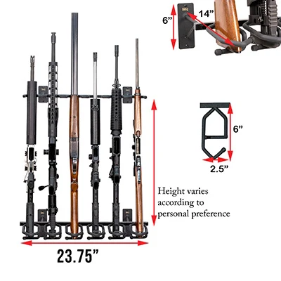 Hold Up Displays Vertical 6 Gun Rack HD53
