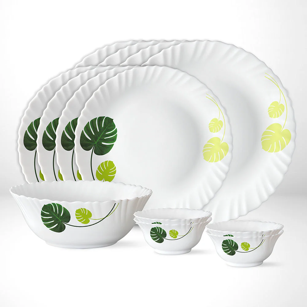 Larah by Borosil Palm Dinner Set, 21 pc