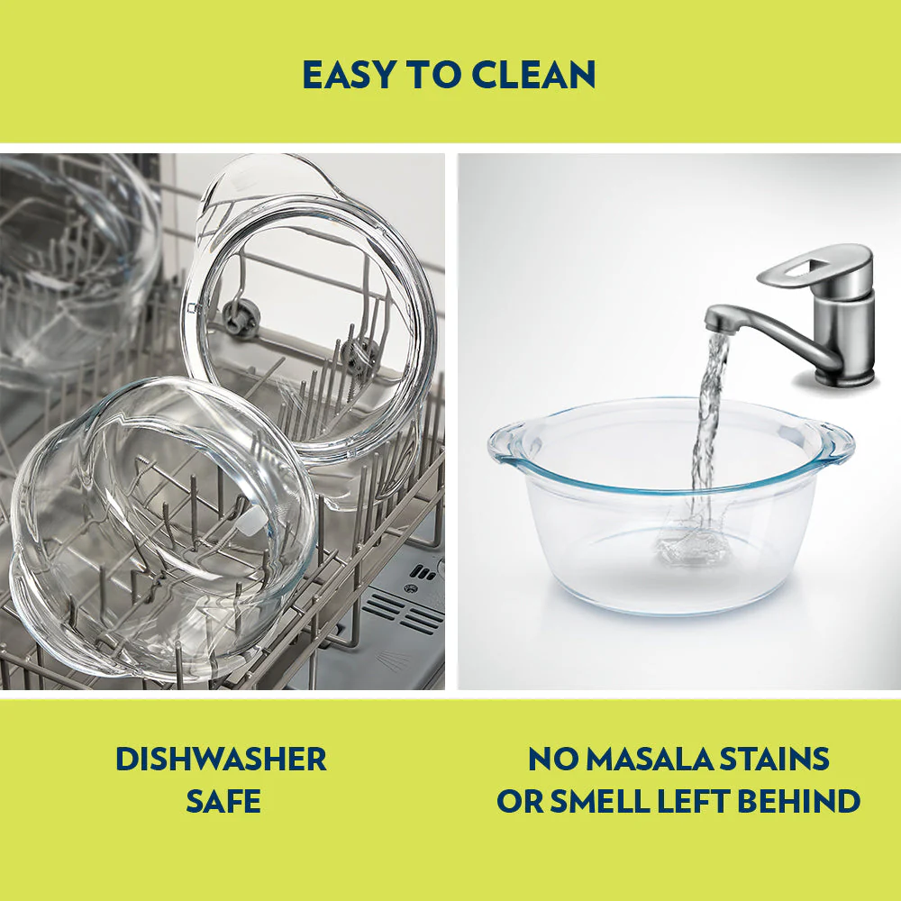 Borosil Deep Round Casserole, 1.75L