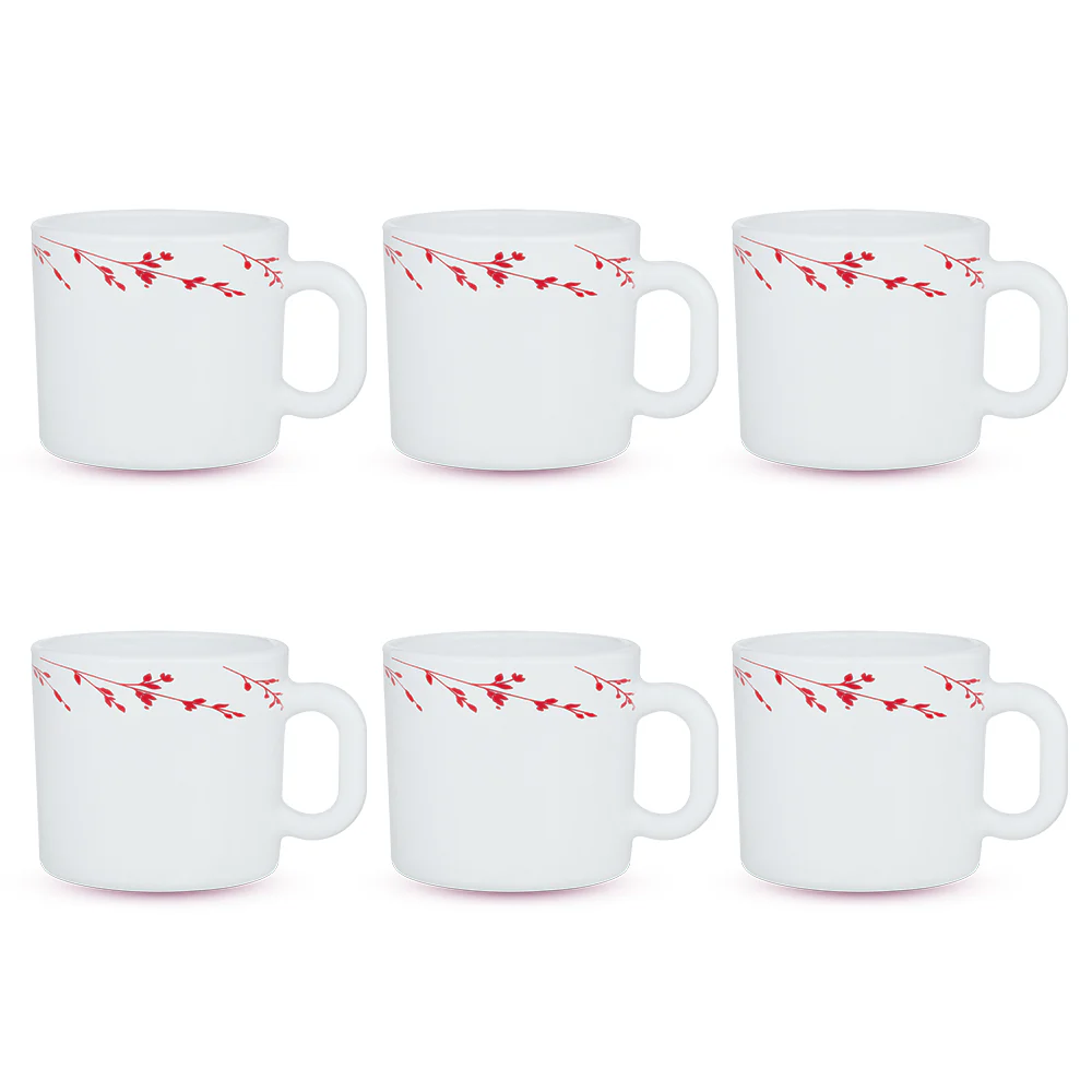 Larah by Borosil Vintage Mug Set, 100ml x 6