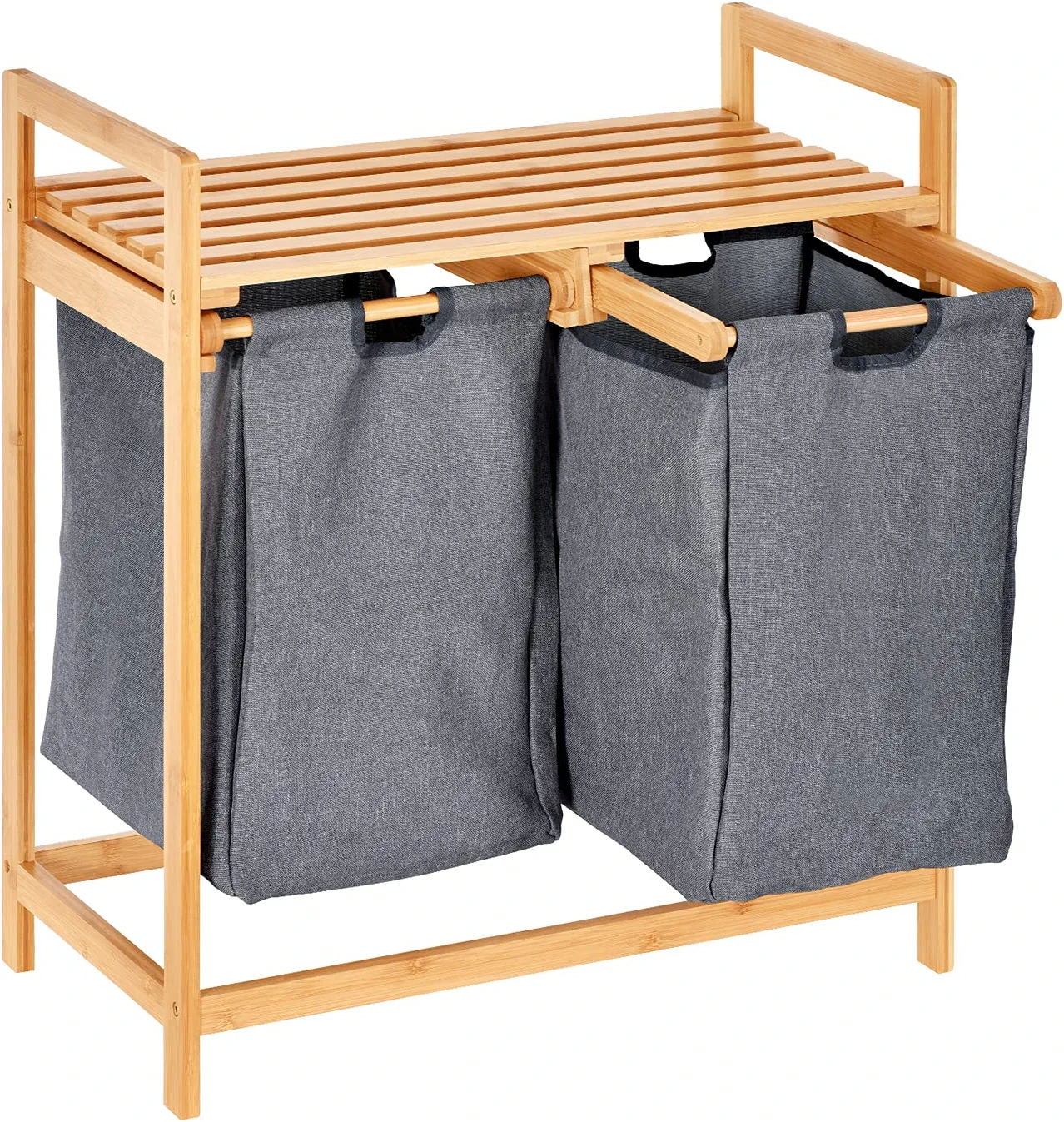 Bamboo Laundry Hamper with Compartments