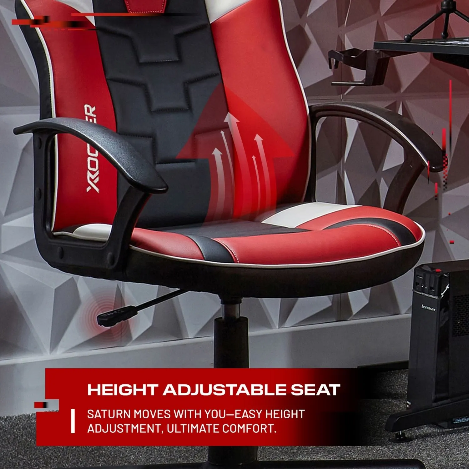 Saturn Ergonomic PC Office Gaming Chair - Red