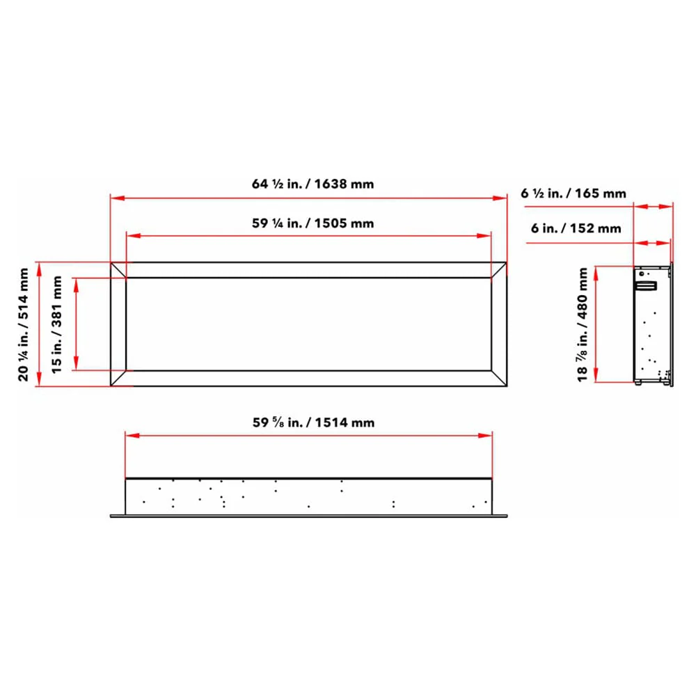 Dynasty 64-in Cascade Linear Electric Fireplace