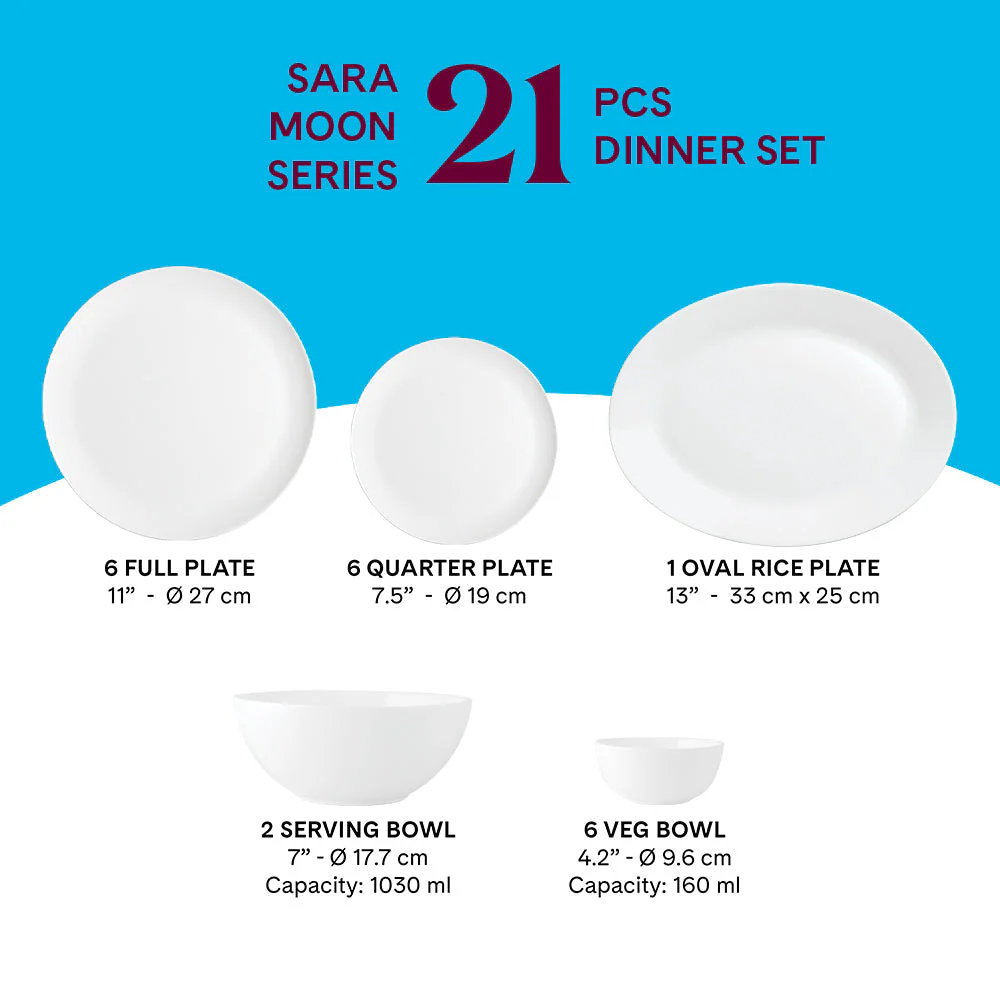 Larah by Borosil Sara Dinner Set, 10 pc