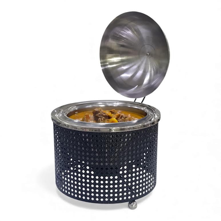 3.5Lt Chafing Dish with Mesh Design Black & Stainless Steel