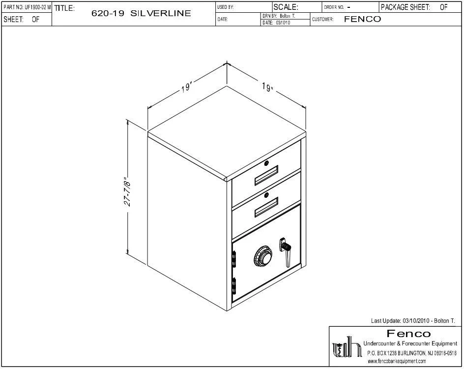 Fenco 620 Goldline Lowboy Pedestal Unit with 2 Locking Box Drawers