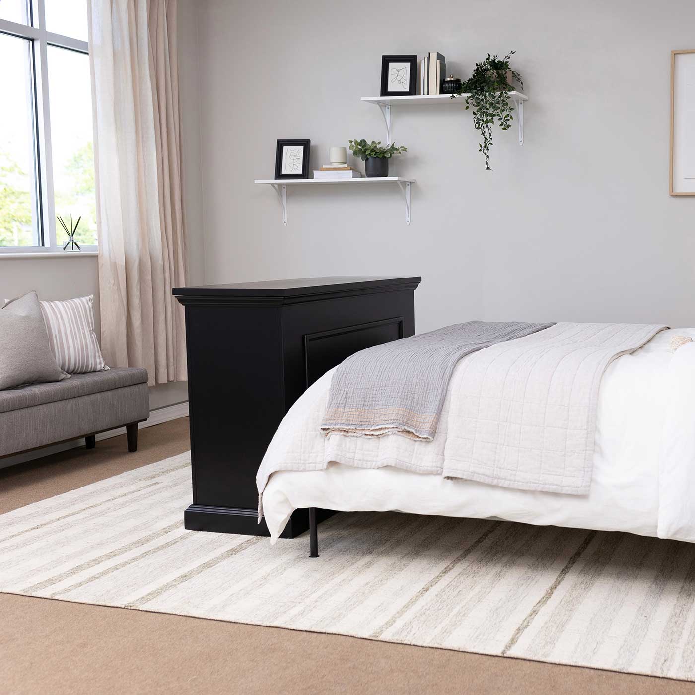 The Elevate 72011 Black Smart TV Lift Cabinet for 50 Inch Flat screen TVs