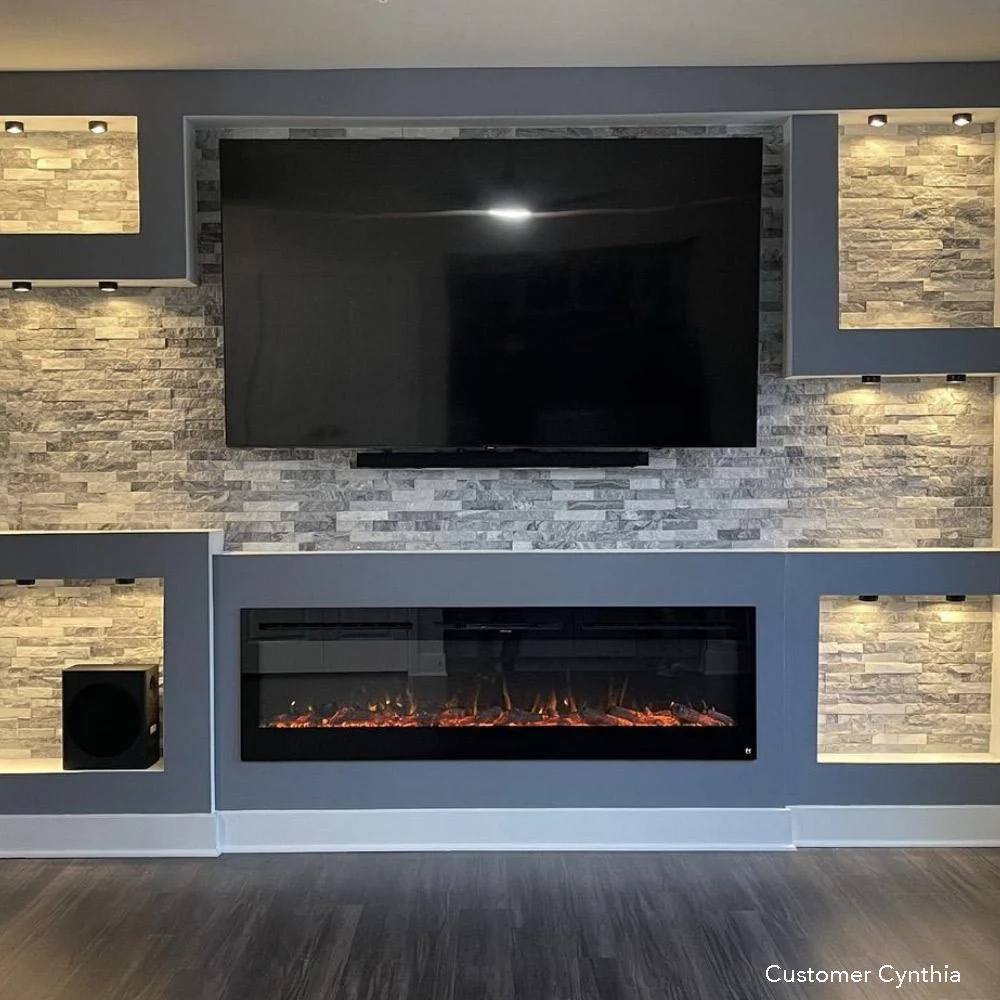 The Sideline 72 Inch Recessed Smart Electric Fireplace 80015
