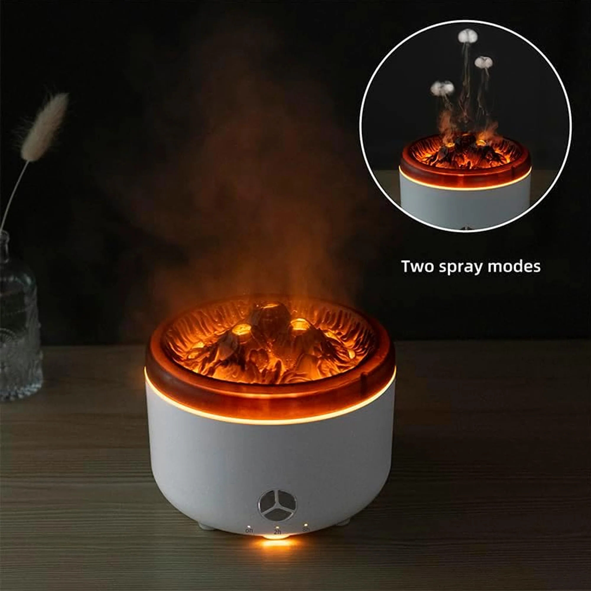 500ml Volcano Flame Diffuser Grey