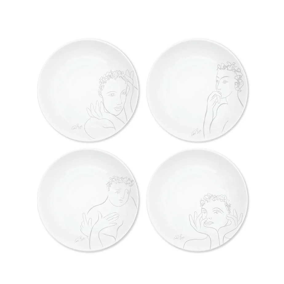 Carrol Boyes 4 Piece Sketchbook Dinner Plate Set Grey