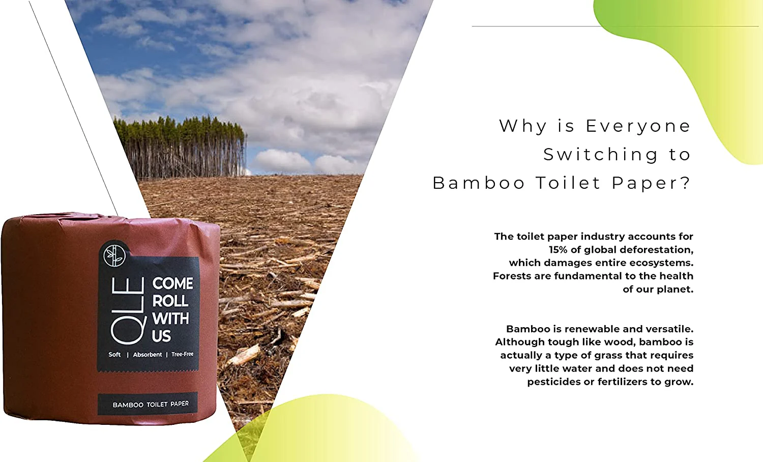 Bamboo Toilet Paper, Sustainable Hypoallergenic and Eco-Friendly Toilet Tissue, 3 Ply with 300 Sheets per Roll, 12 Pack