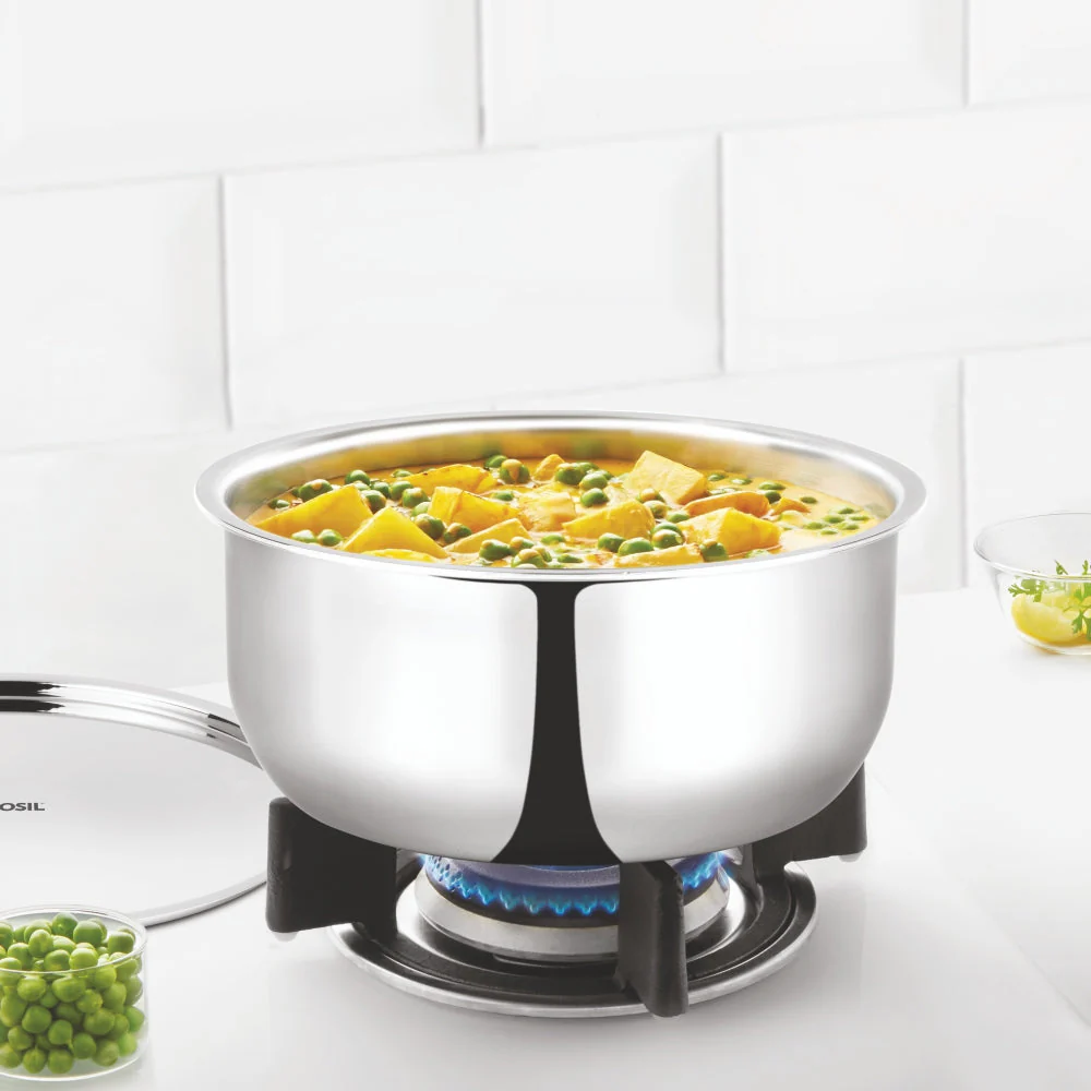 Borosil Cookfresh SS Triply Tope w Lid, 3.1L