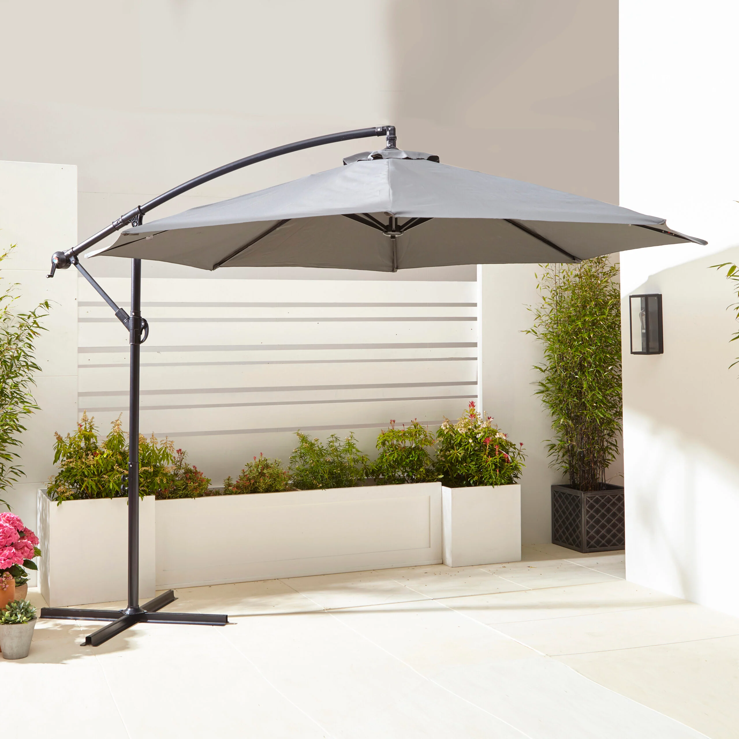 Neo 3M Grey Outdoor Waterproof Freestanding Parasol