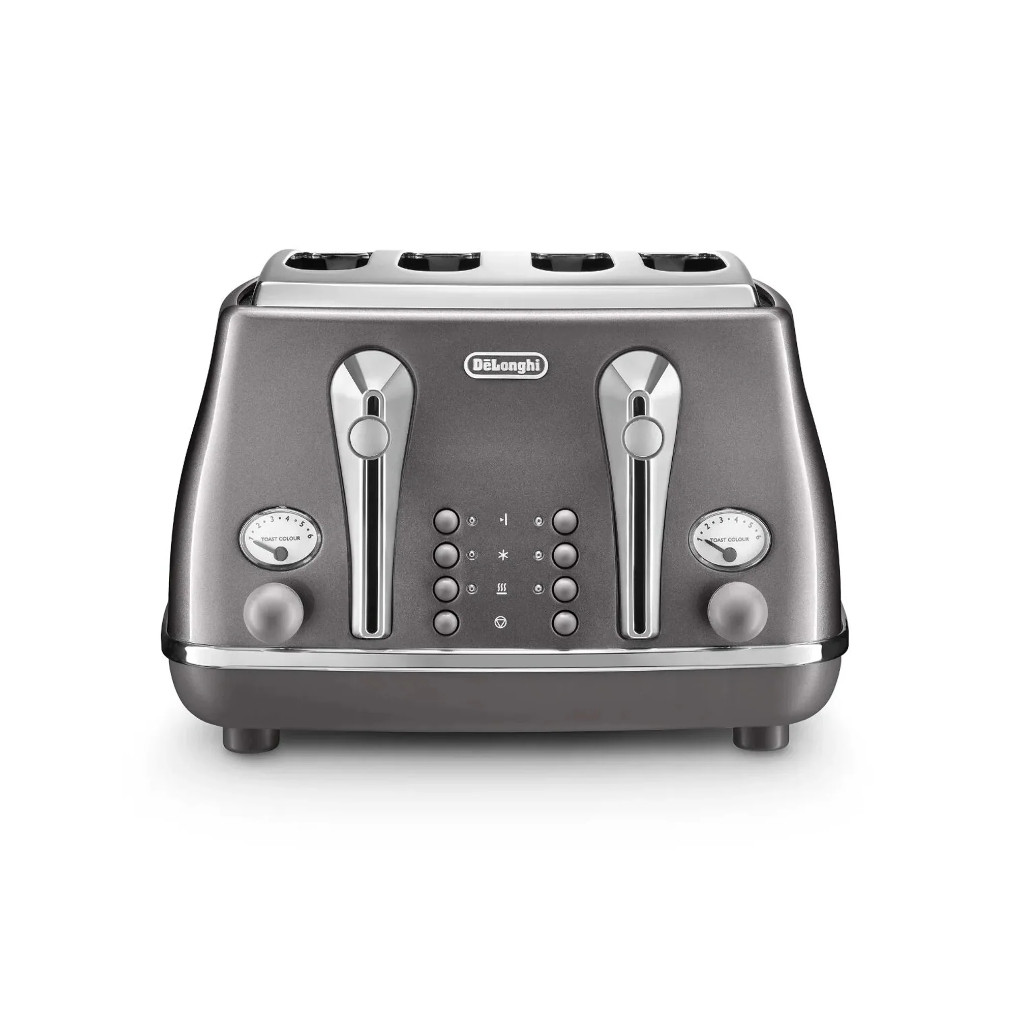 Delonghi 4 Slice Icona Metallics Toaster Grey
