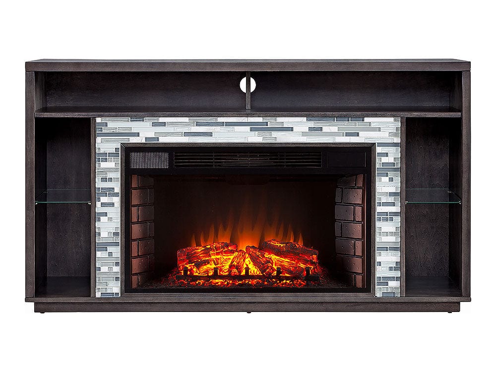 Callum Electric Fireplace TV Stand in Smoked Ash