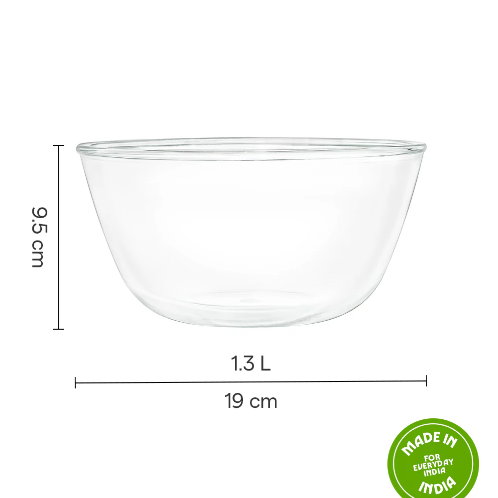 Borosil Mixing & Serving Bowl, 1.3L