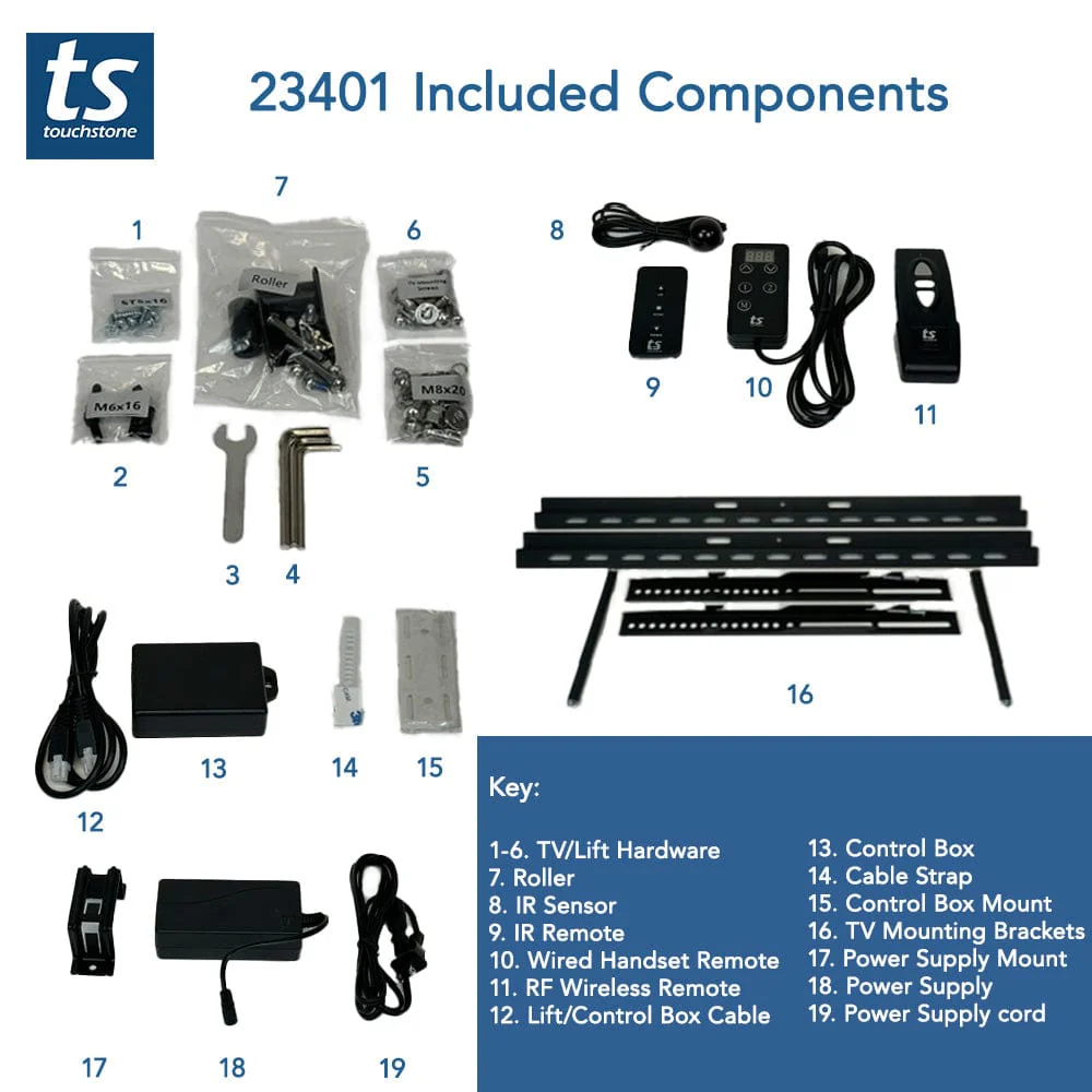 Whisper Lift II 23401 PRO Advanced Smart Lift Mechanism for 65 Inch Flat screen TVs (36 Inch travel)
