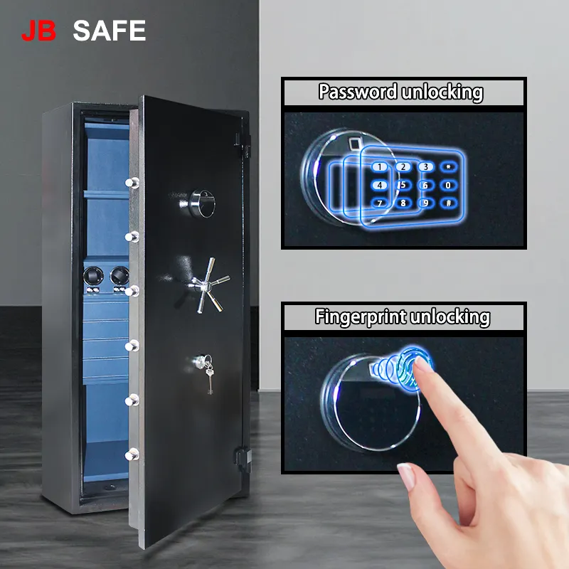 JB Large Watch Winder & Jewelry Safe Fireproof 4 Jewelry Drawers & 5 Watch Winders