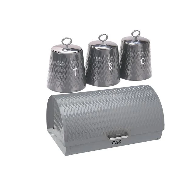 CH Wave 4 Piece Canister Set Grey